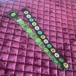 Hadley Poller Leather and Fabric Embroidered Belt